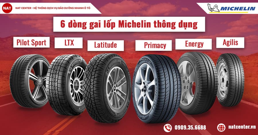 6 dòng gai lốp Michelin thông dụng