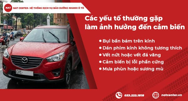 Những yếu tố ảnh hưởng cảm biến gạt mưa Mazda 3