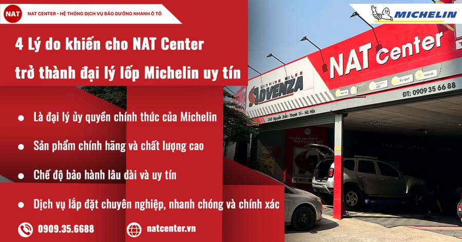 Đại lý vỏ xe Michelin chính hãng Nat Center