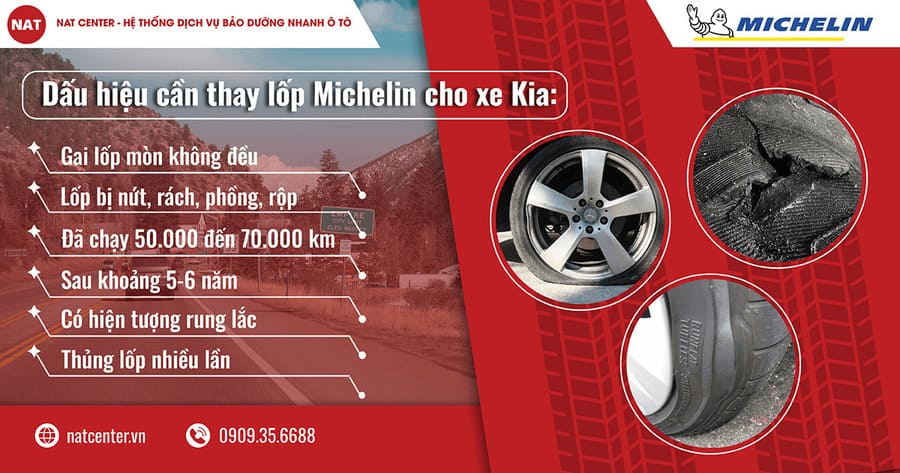 Thời điểm lốp Michelin Cerato cần được thay thế