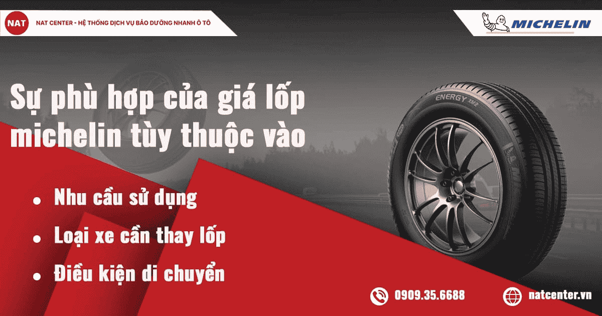 Giá vỏ xe Michelin ô tô hợp lý tùy theo nhu cầu người dùng