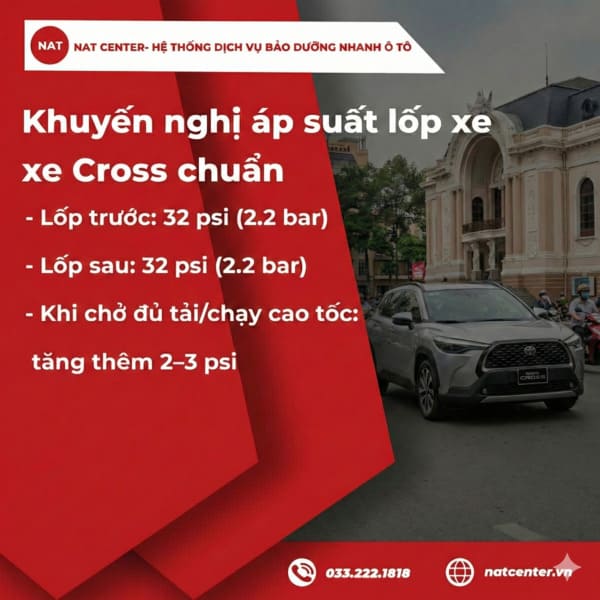 Áp suất lốp chuẩn xe ô tô