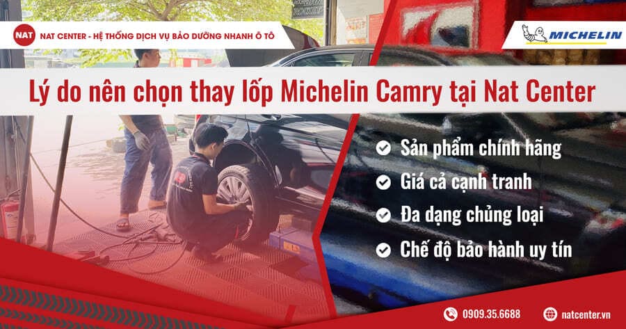 Lợi ích khi thay lốp cho xe ô tô Camry tại NAT Center