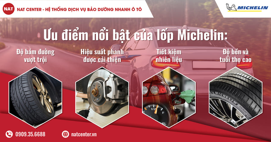 Ưu điểm vượt trội của dòng lốp Michelin