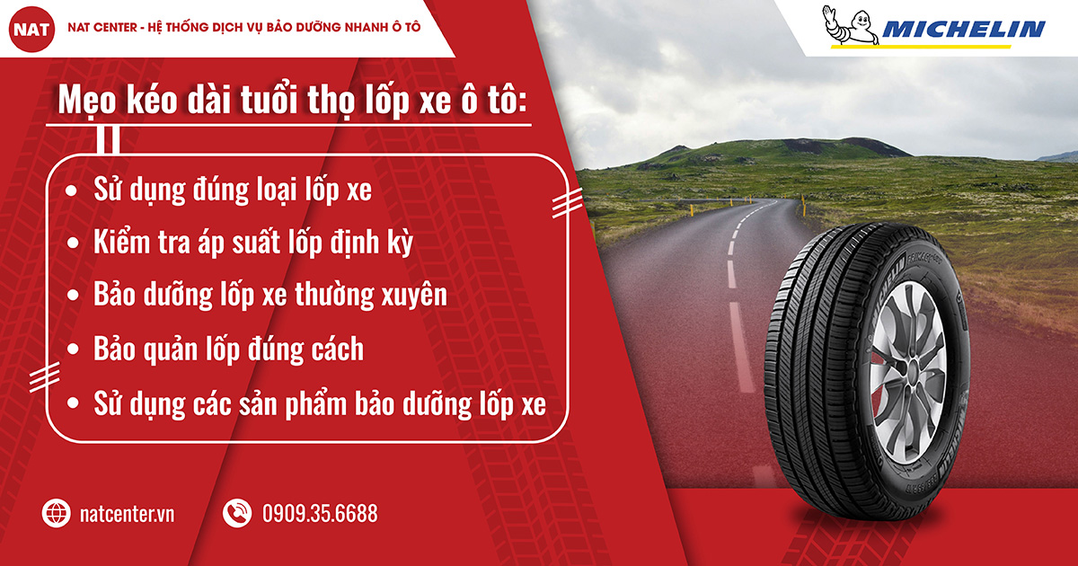 Mẹo tăng tuổi thọ cho lốp xe ô tô