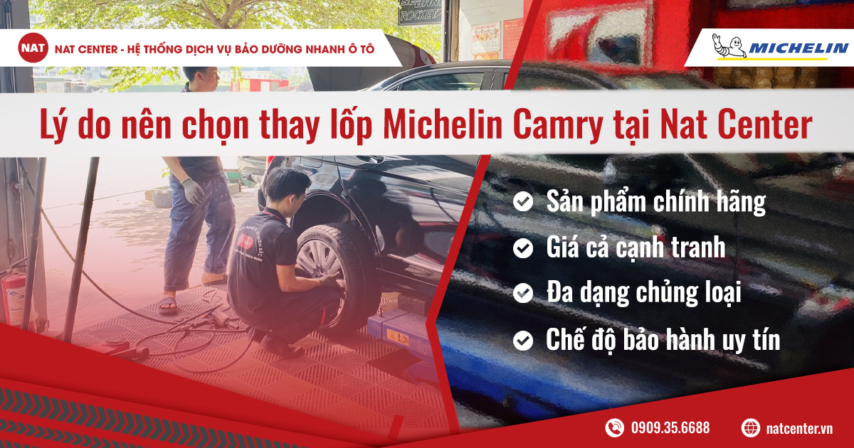 Lợi ích khi thay lốp cho xe ô tô Camry tại NAT Center