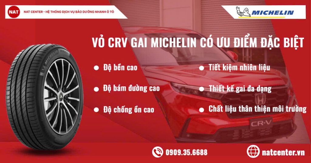 Thông số lốp Michelin CRV và đặc tính nổi bật