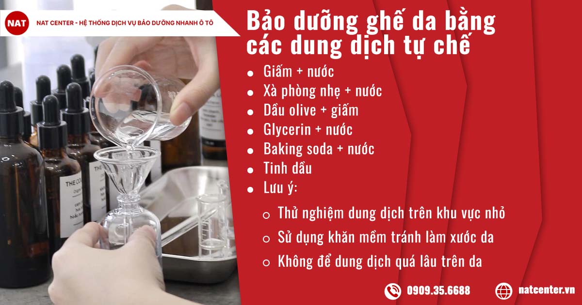 Bảo dưỡng ghế da bằng các loại dung dịch tự chế an toàn