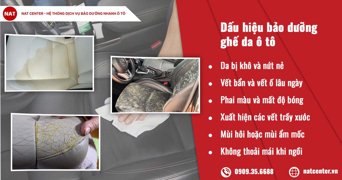 Dấu hiệu bảo dưỡng ghế da ô tô