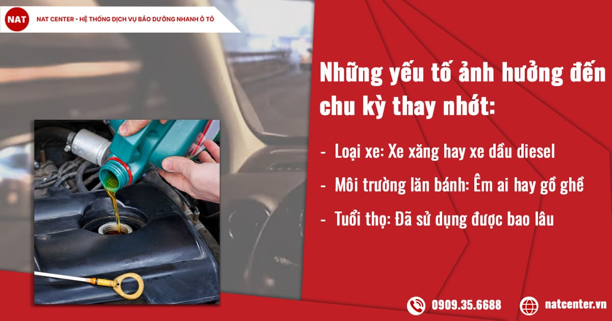 Những yếu tố ảnh hưởng đến chu kỳ thay dầu