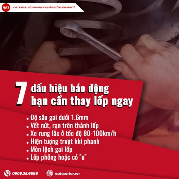 7 dấu hiệu báo động bạn cần thay lốp ngay
