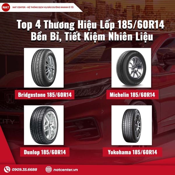 Top 4 Thương Hiệu Lốp 185/60R14