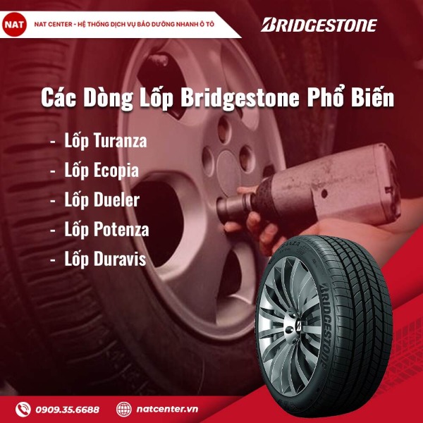 Các dòng lốp Bridgestone phổ biến