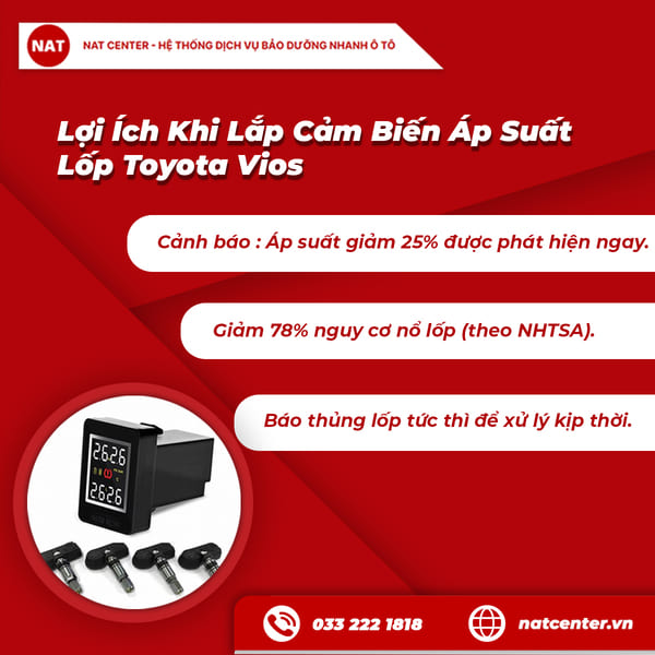 cảm biến áp suất lốp toyota vios