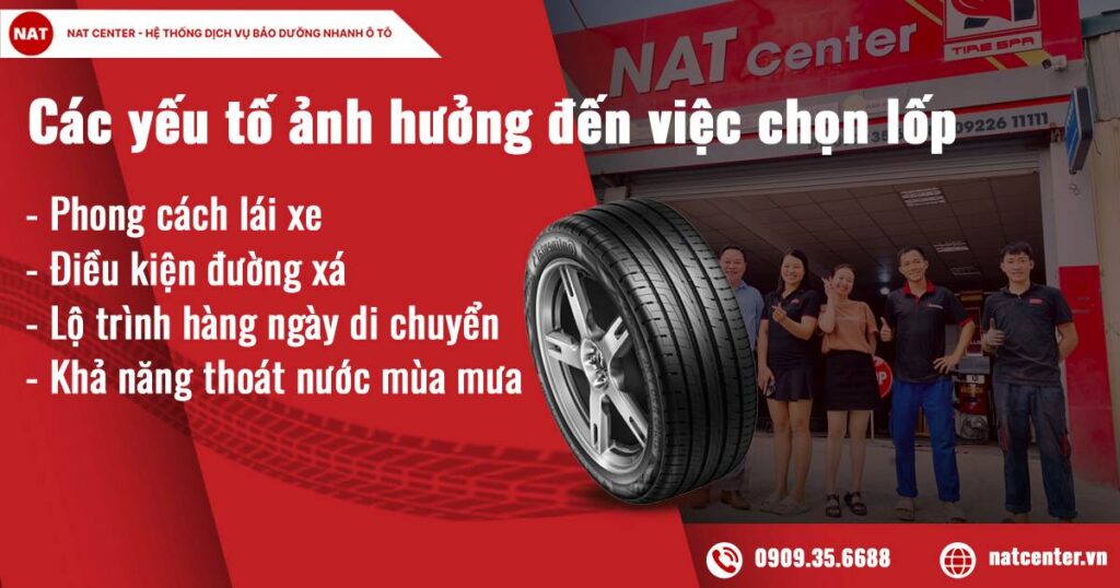 Yếu tố ảnh hưởng đến quyết định chọn lốp