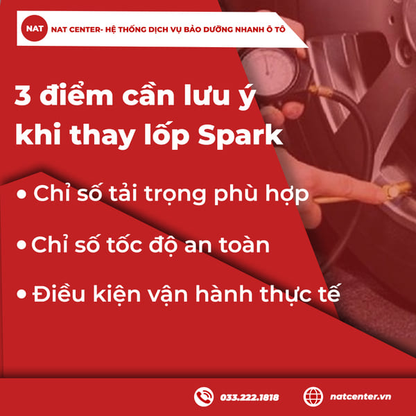 3 điểm cần lưu ý khi thay lốp Spark 