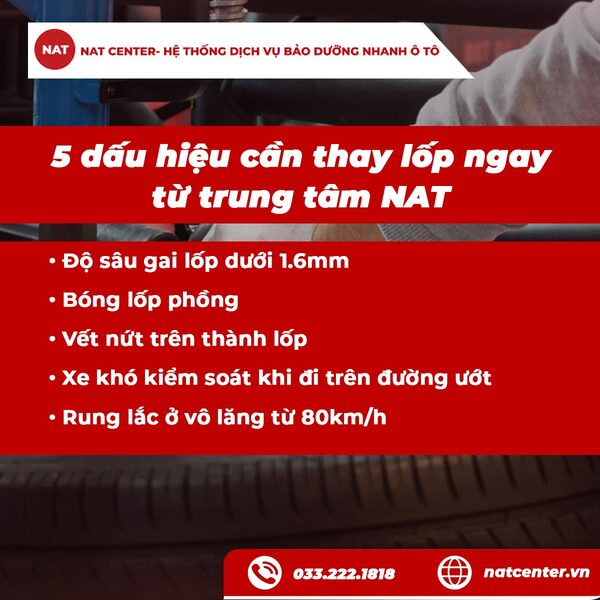 5 dấu hiệu cần thay lốp