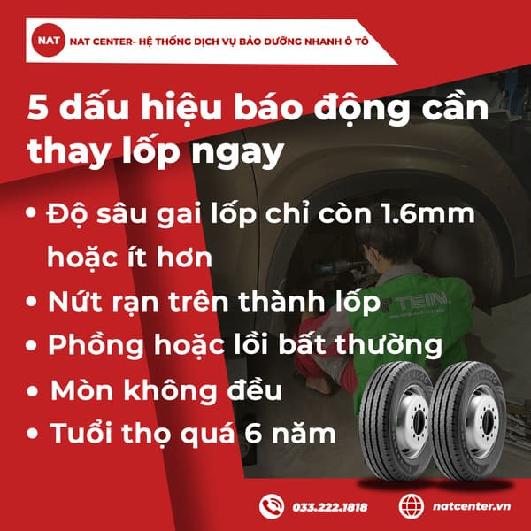 5 dấu hiệu báo động cần thay lốp ngay