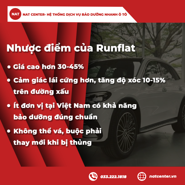 Nhược điểm của Runflat
