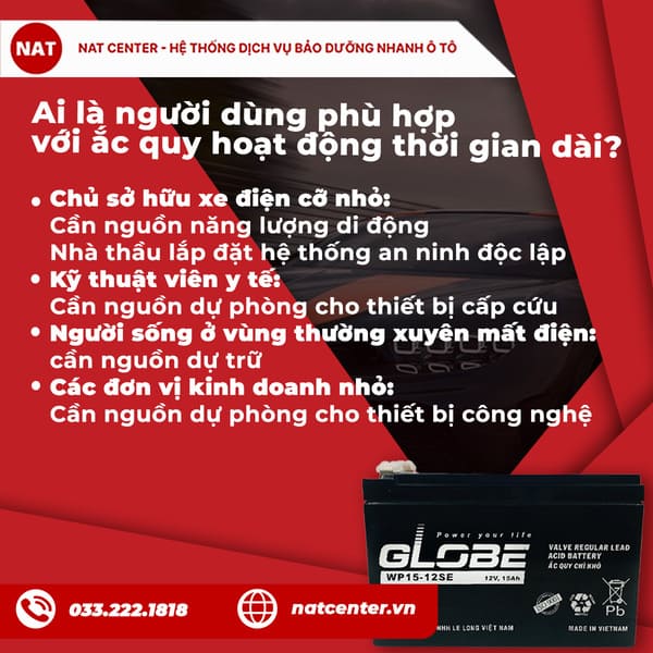 Ai là người dùng phù hợp với ắc quy hoạt động thời gian dài?