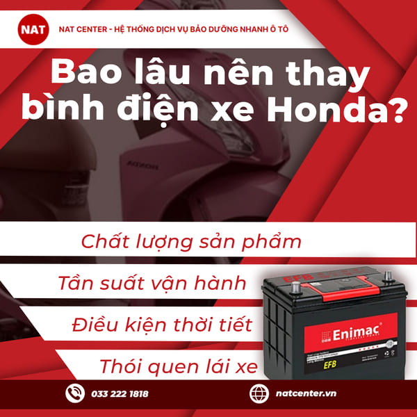 Bao lâu nên thay bình điện xe Honda một lần