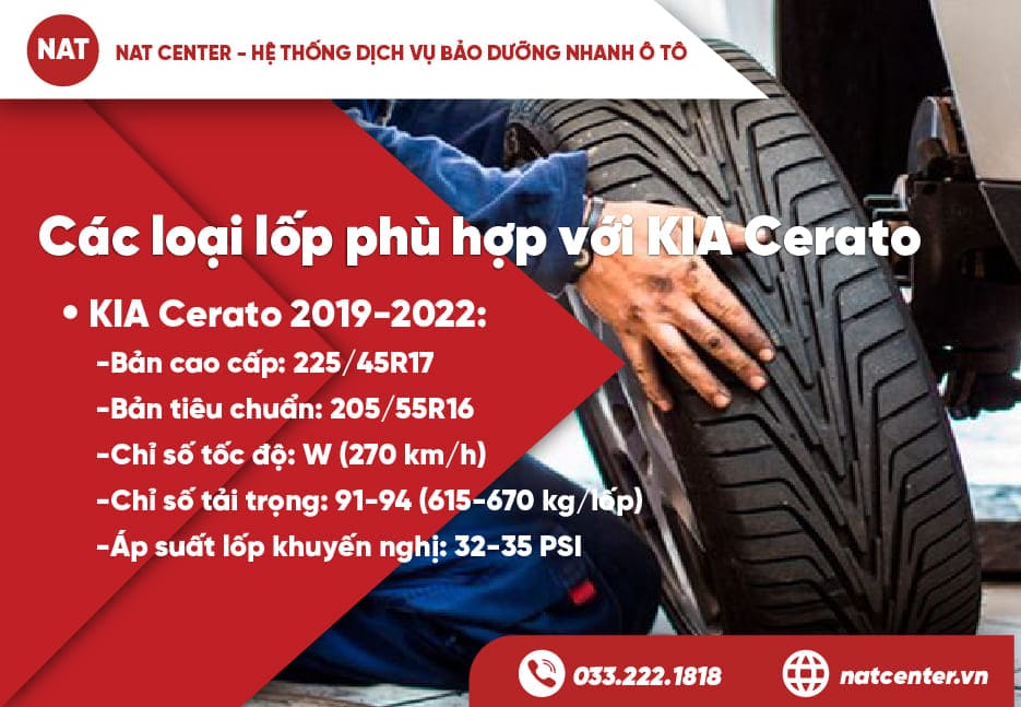 Loại lốp phù hợp cho KIA CERATO
