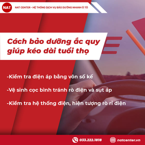 Cách bảo dưỡng ắc quy giúp kéo dài tuổi thọ