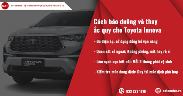 Cách bảo dưỡng và thay ắc quy Toyota Innova đúng chuẩn