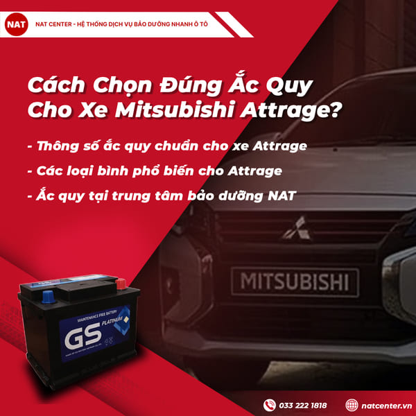 Vì sao cần chọn đúng ắc quy cho xe Mitsubishi Attrage?