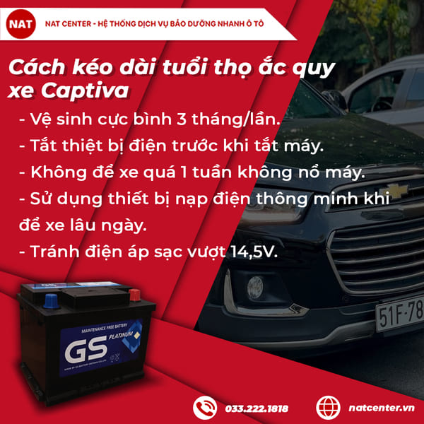 Cách kéo dài tuổi thọ ắc quy cho chủ xe Captiva – Những sai lầm cần tránh
