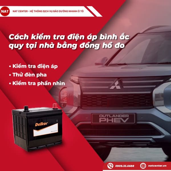 Cách kiểm tra điện áp bình ắc quy tại nhà bằng đồng hồ đo