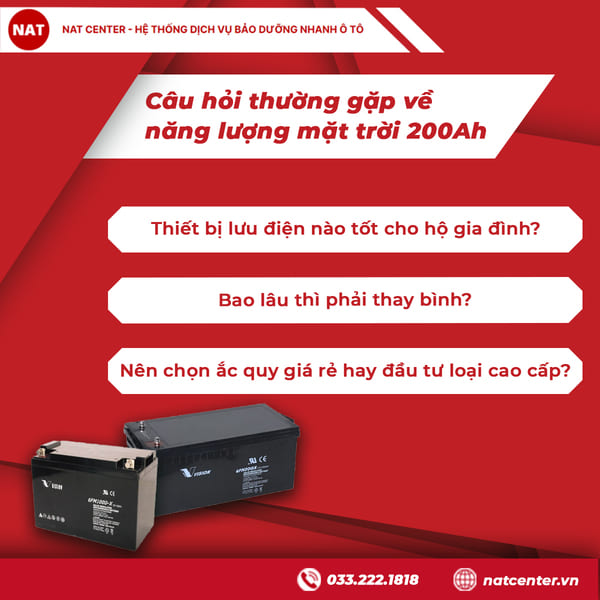 Câu hỏi thường gặp về năng lượng mặt trời 200Ah