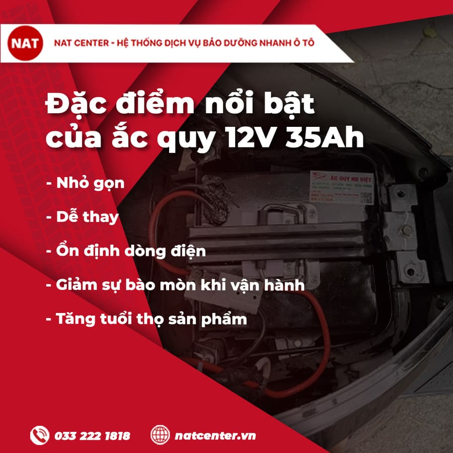 Đặc điểm nổi bật của ắc quy 12V 35Ah