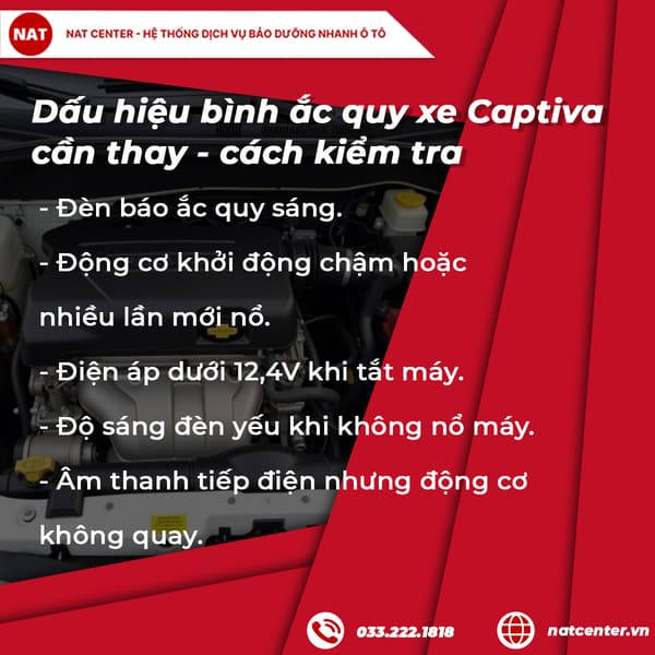 Dấu hiệu bình ắc quy Captiva cần thay – Cách kiểm tra tại nhà - Chuyên gia NAT Center