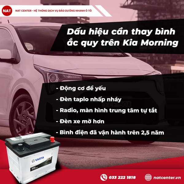 Dấu hiệu cần thay bình ắc quy trên Kia Morning