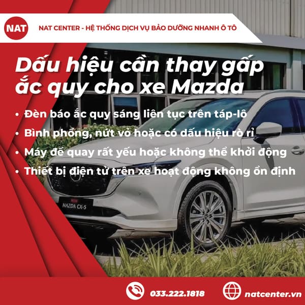 Dấu hiệu cần thay gấp ắc quy Mazda
