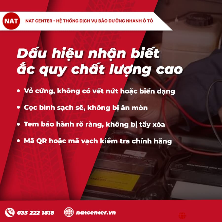 Dấu hiệu nhận biết ắc quy chất lượng cao