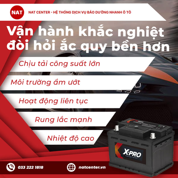 Điều kiện vận hành khắc nghiệt đòi hỏi ắc quy bền hơn