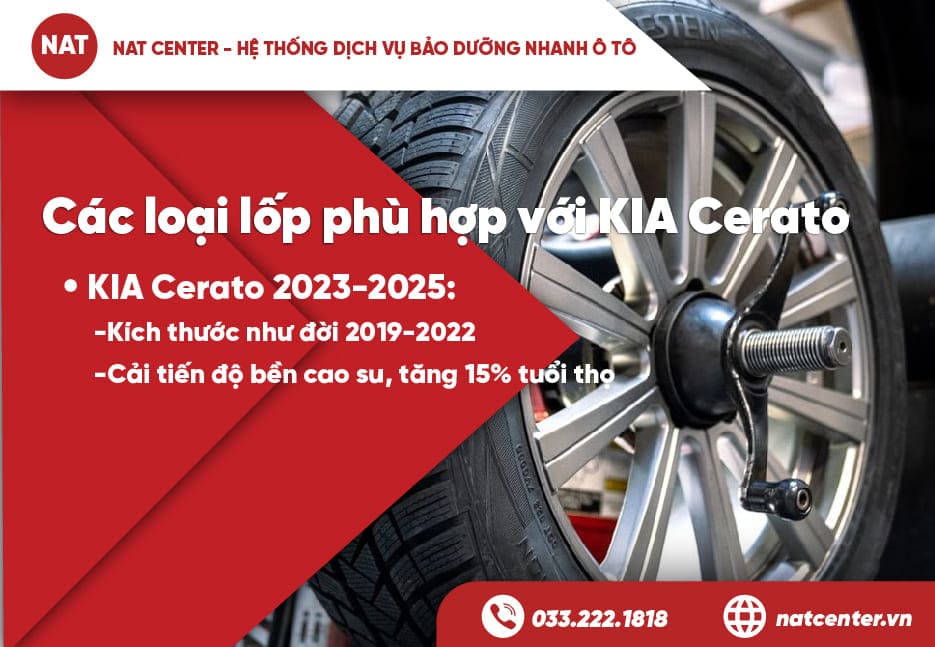 Các loại lốp phù hợp cho KIA CERATO