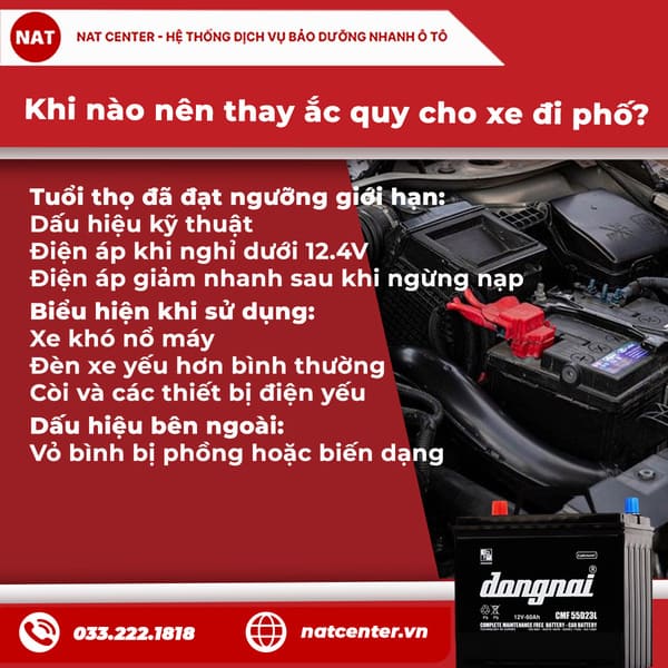 Khi nào nên thay ắc quy cho xe đi phố?