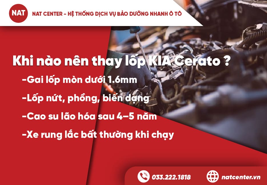 Khi nào nên thay lốp KIA CERATO