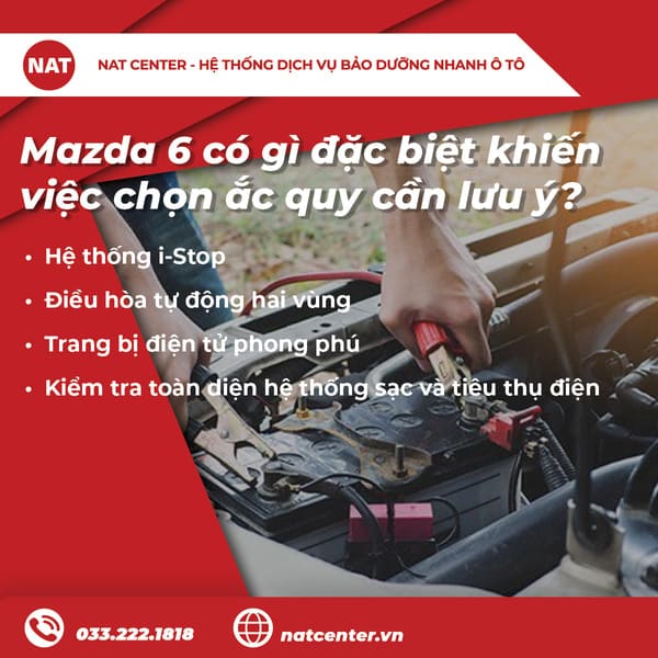 Mazda 6 có gì đặc biệt khiến việc chọn ắc quy cần lưu ý?