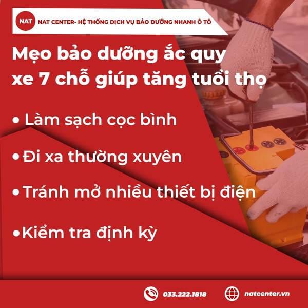 Mẹo bảo dưỡng ắc quy cho xe 7 chỗ giúp tăng tuổi thọ