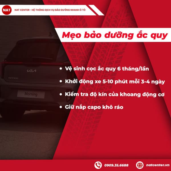 Mẹo Bảo Quản & Bảo Dưỡng Định Kỳ Giúp Ắc Quy Cho Chiếc Kia Đô Thị Bền Lâu (Sạc Thông Minh, Xả Sâu, Đi Ít)