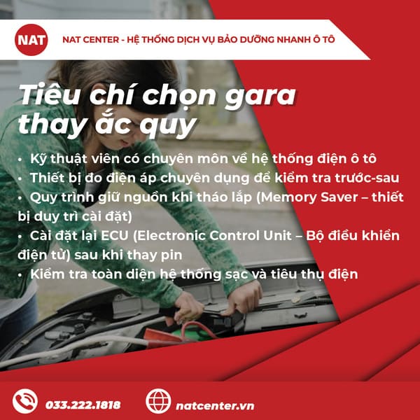Những tiêu chí quan trọng khi chọn nơi thay ắc quy Mazda 6 dùng cho hành trình dài