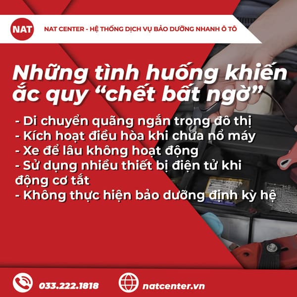 Những tình huống khiến ắc quy “chết bất ngờ”