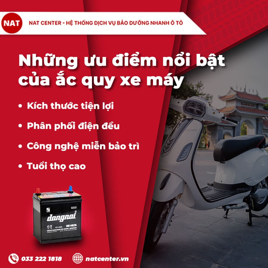 Những ưu điểm nổi bật của ắc quy xe máy nhỏ gọn