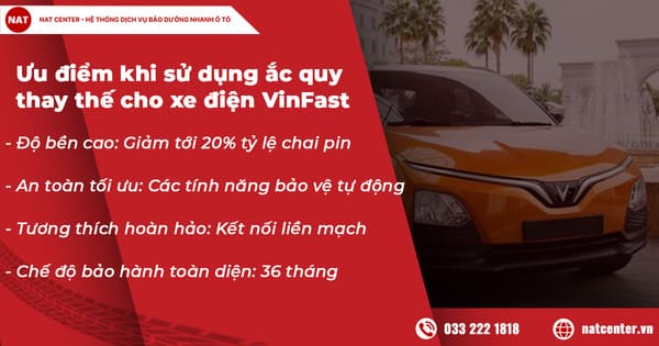 Ưu điểm khi sử dụng ắc quy thay thế cho xe điện VinFast chính hãng