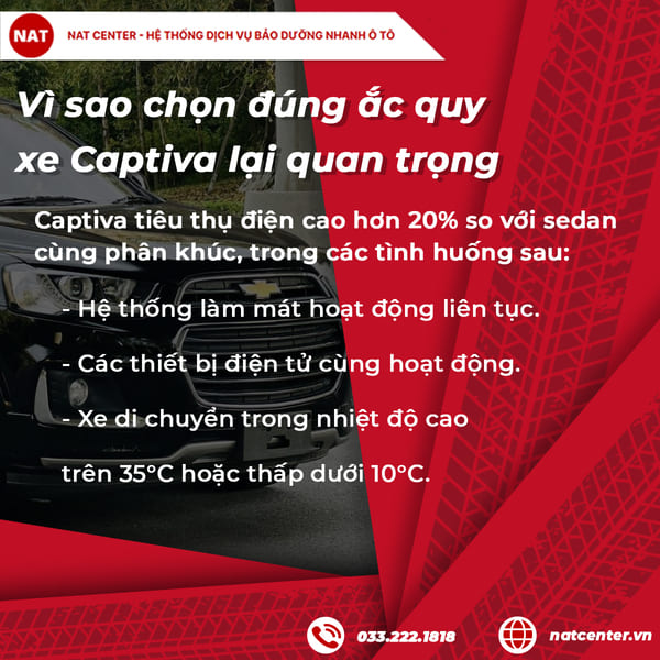 Vì sao chọn đúng ắc quy xe Captiva là điều không thể xem nhẹ?
