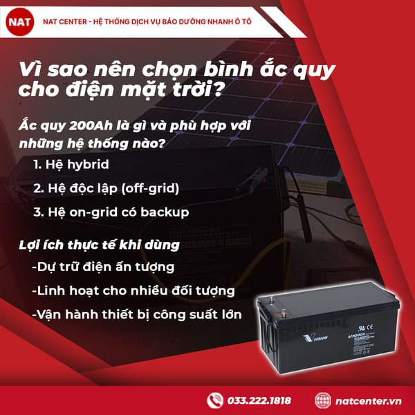 Vì sao nên chọn bình ắc quy cho điện mặt trời
